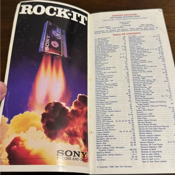 Vintage! 1988 New York Yankees Information Guide - Picture 3 of 5